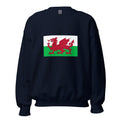 Unisex heather gray sweatshirt featuring Welsh flag design printed across the front chest