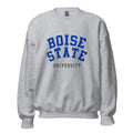 Unisex sweatshirt featuring Boise State University name and branding in blue and orange