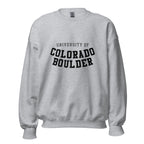 Unisex sweatshirt featuring University of Colorado Boulder name and branding in gold and black