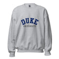 Unisex sweatshirt featuring Duke University name and branding in royal blue and white