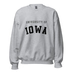 Unisex sweatshirt featuring University of Iowa name and branding in black and gold