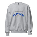 Unisex sweatshirt featuring University of Kentucky name and branding in blue and white