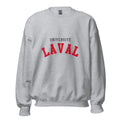 Unisex sweatshirt featuring Université Laval name and branding in red and gold