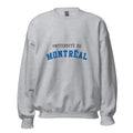 Unisex sweatshirt featuring Université de Montréal name and branding in blue and white