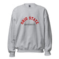 Unisex sweatshirt featuring Ohio State University name and branding in scarlet and grey