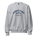 Unisex sweatshirt featuring Penn State University name and branding in navy and white