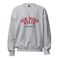 Unisex sweatshirt featuring San Diego State University name and branding in scarlet and black