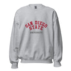 Unisex sweatshirt featuring San Diego State University name and branding in scarlet and black