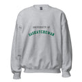 Unisex sweatshirt featuring University of Saskatchewan name and branding in green and gold