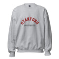 Unisex sweatshirt featuring Stanford University name and branding in cardinal red and white