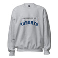 Unisex sweatshirt featuring University of Toronto name and branding in blue and white