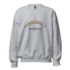 Unisex sweatshirt featuring Vanderbilt University name and branding in black and gold