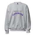 Unisex sweatshirt featuring University of Washington name and branding in purple and gold