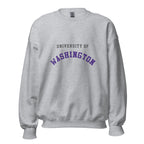 Unisex sweatshirt featuring University of Washington name and branding in purple and gold