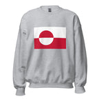 Unisex black sweatshirt featuring Greenlandic flag design printed across the front chest
