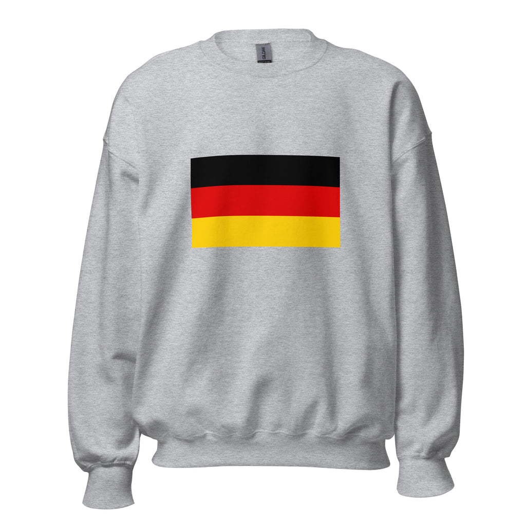 Unisex black sweatshirt featuring German flag design printed across the front chest