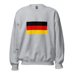Unisex black sweatshirt featuring German flag design printed across the front chest