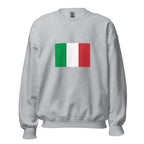 Unisex black sweatshirt featuring Italian flag design printed across the front chest