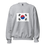 Unisex black sweatshirt featuring South Korean flag design printed across the front chest