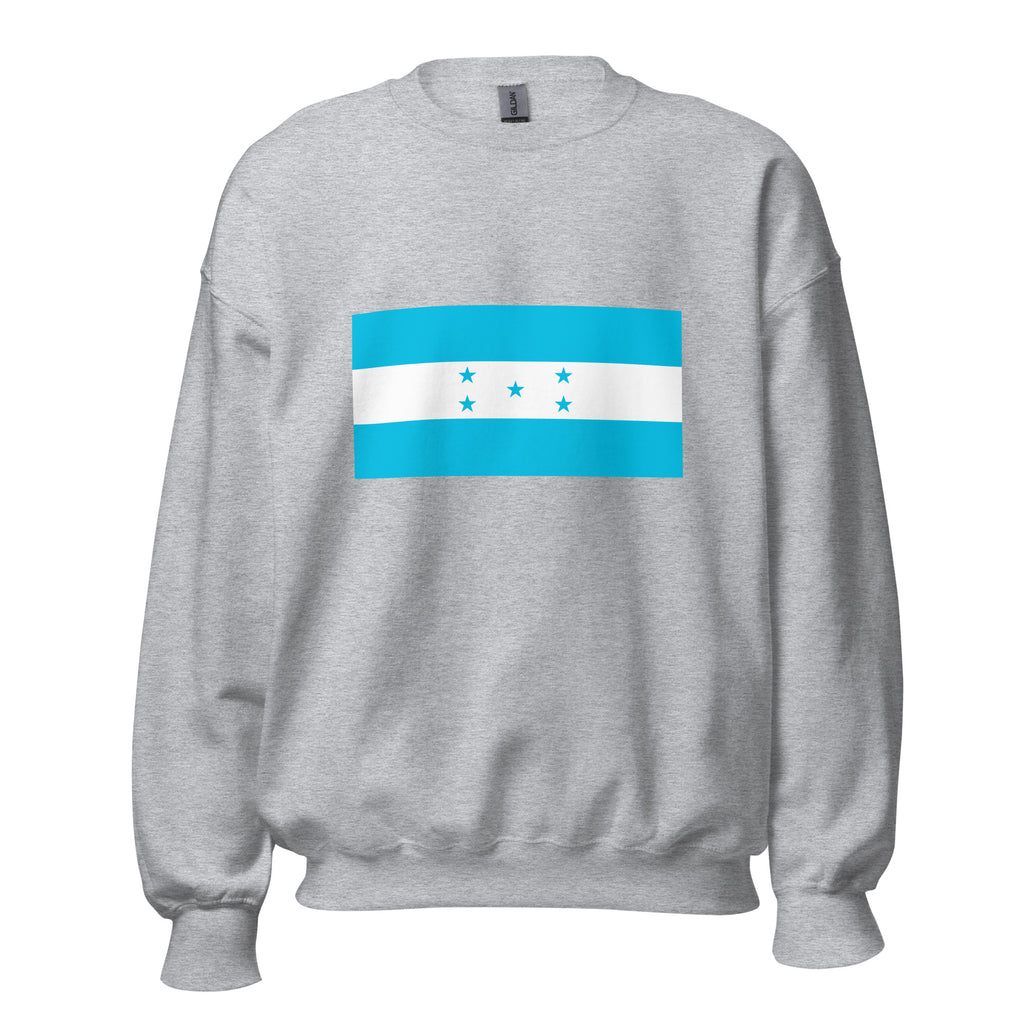 Unisex black sweatshirt featuring Honduran flag design printed across the front chest