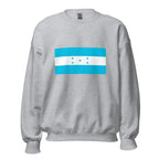 Unisex black sweatshirt featuring Honduran flag design printed across the front chest