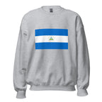 Unisex black sweatshirt featuring Nicaraguan flag design printed across the front chest