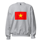 Unisex black sweatshirt featuring Vietnamese flag design printed across the front chest