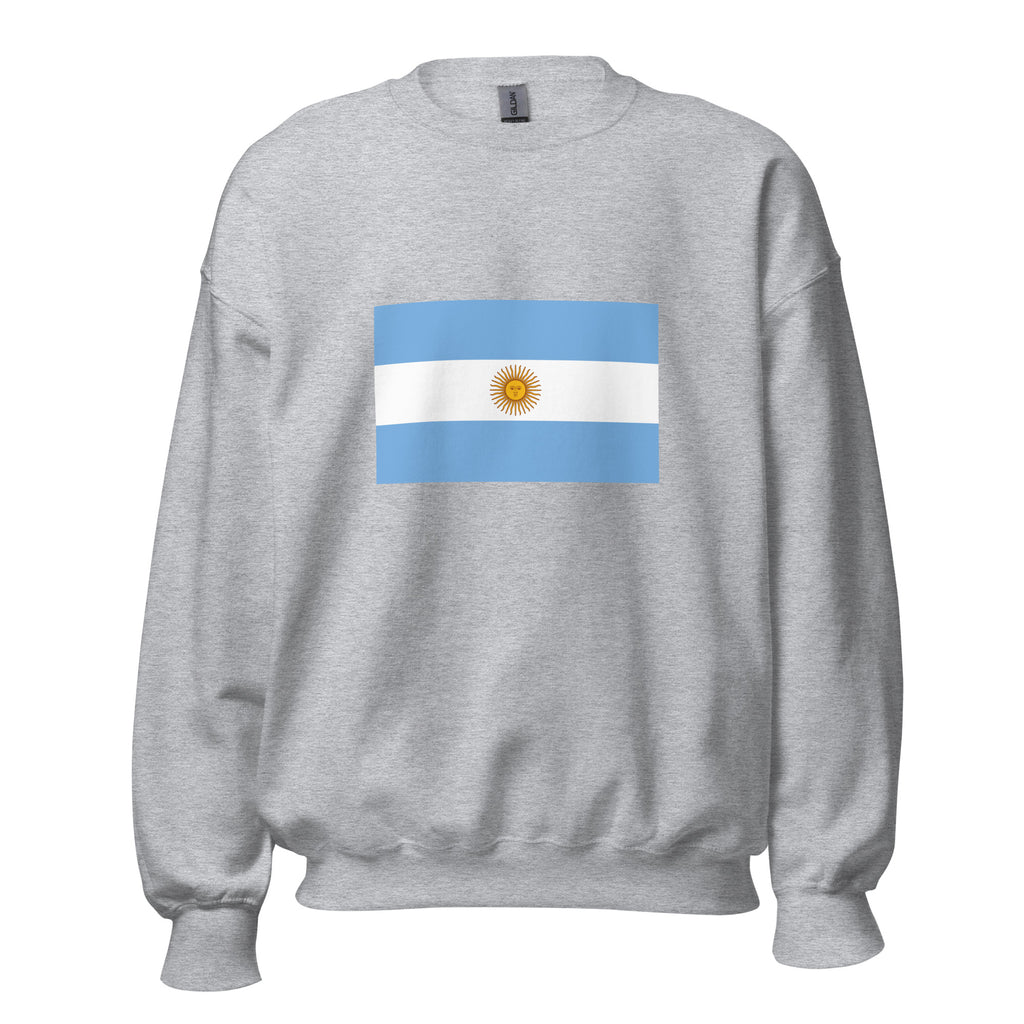 Unisex black sweatshirt featuring Argentine flag design printed across the front chest