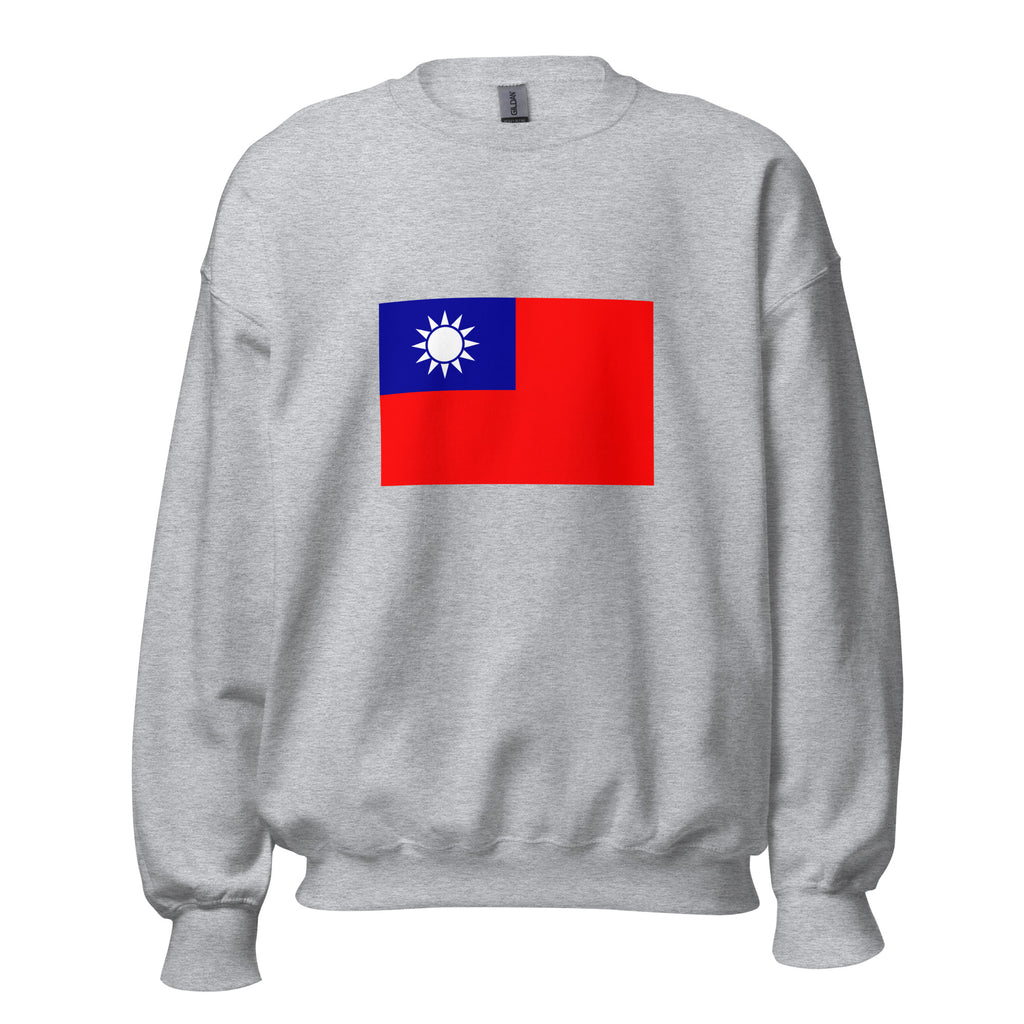 Unisex black sweatshirt featuring Taiwanese flag design printed across the front chest