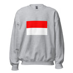 Unisex black sweatshirt featuring Indonesian flag design printed across the front chest