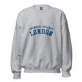 Unisex heather gray sweatshirt featuring Imperial College London logo printed across the front chest