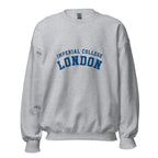 Unisex heather gray sweatshirt featuring Imperial College London logo printed across the front chest