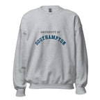 Unisex heather gray sweatshirt featuring University of Southampton logo printed across the front chest