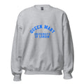 Unisex heather gray sweatshirt featuring Queen Mary University of London logo printed across the front chest