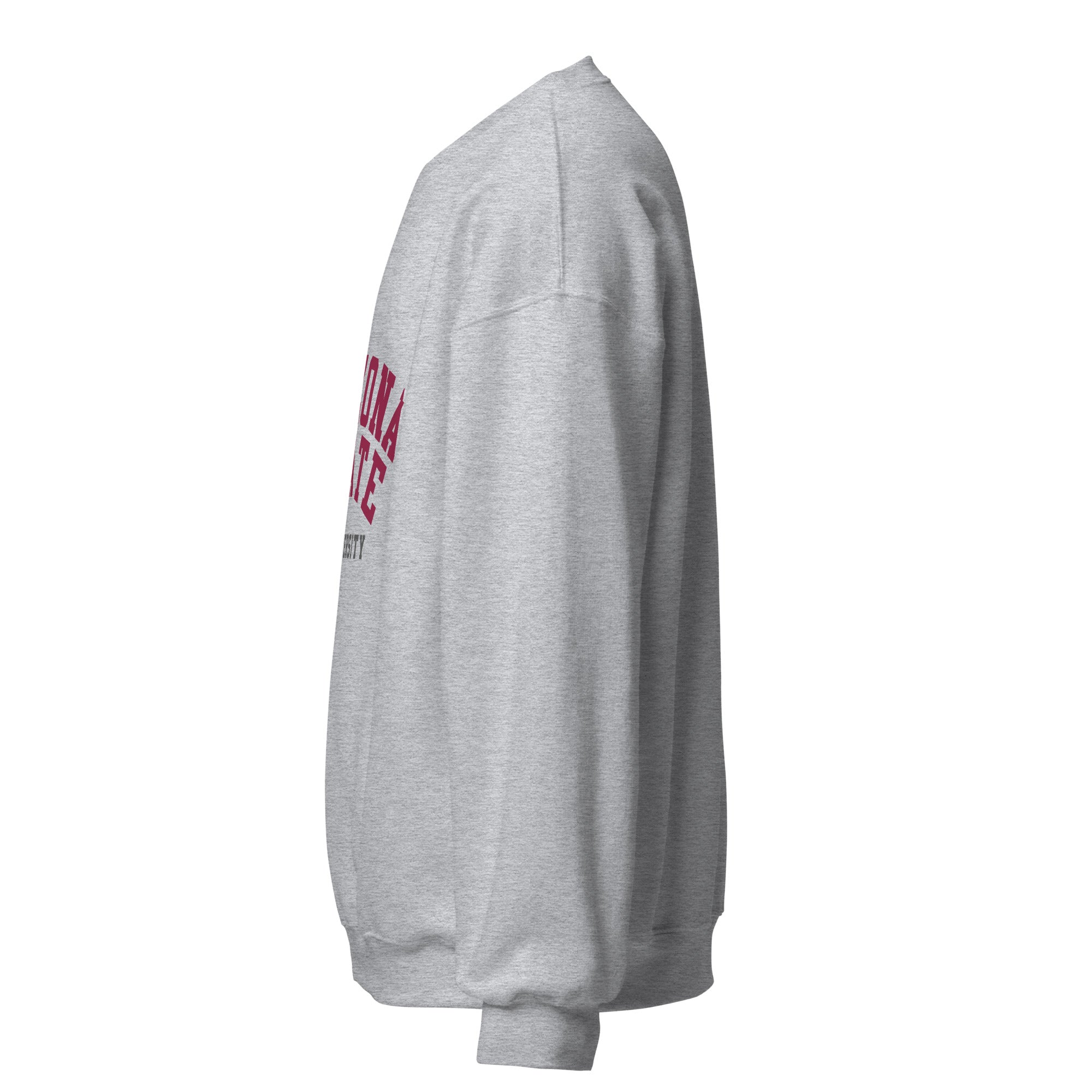 Unisex sweatshirt featuring Arizona State University name and branding in maroon and gold