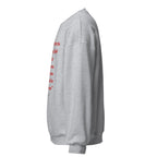 Unisex white sweatshirt with Matthew 6:33 Bible verse printed in red text on front