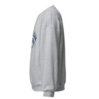 Unisex white sweatshirt featuring Australian National University logo printed across the front chest