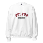 Unisex sweatshirt featuring Boston College name and branding in maroon and gold