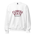 Unisex sweatshirt featuring Florida State University name and branding in garnet and gold