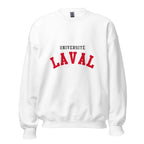 Unisex sweatshirt featuring Université Laval name and branding in red and gold