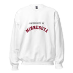 Unisex sweatshirt featuring University of Minnesota name and branding in maroon and gold