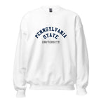 Unisex sweatshirt featuring Penn State University name and branding in navy and white