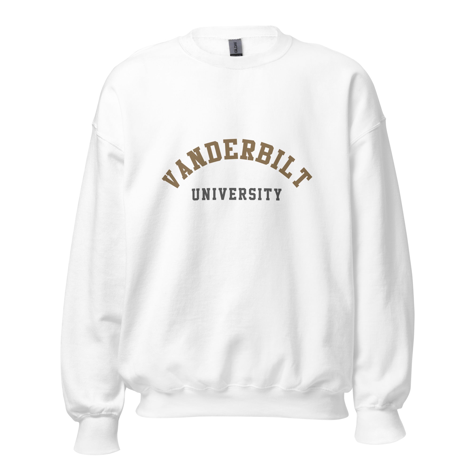 Unisex sweatshirt featuring Vanderbilt University name and branding in black and gold