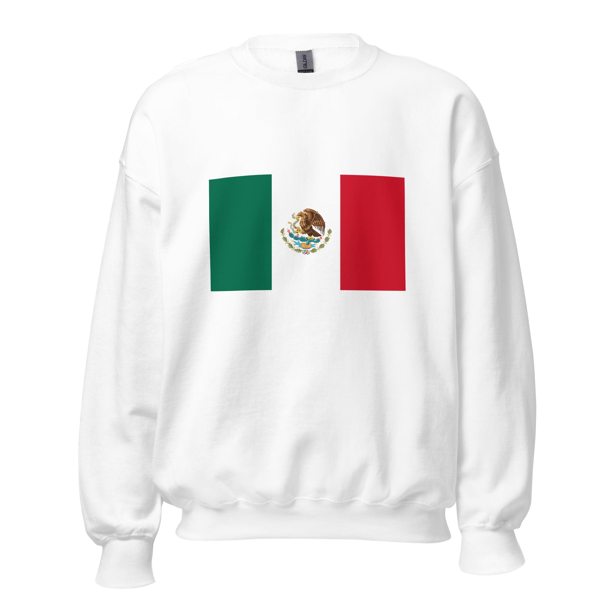 Unisex navy blue sweatshirt featuring Mexican flag design printed across the front chest