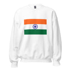 Unisex navy blue sweatshirt featuring Indian flag design printed across the front chest