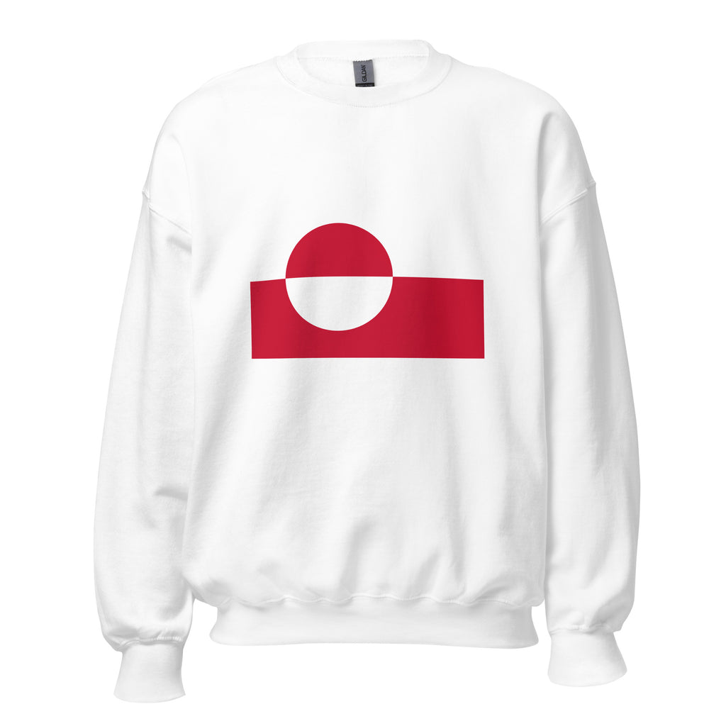 Unisex navy blue sweatshirt featuring Greenlandic flag design printed across the front chest