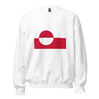 Unisex navy blue sweatshirt featuring Greenlandic flag design printed across the front chest