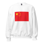 Unisex navy blue sweatshirt featuring Chinese flag design printed across the front chest