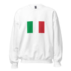 Unisex navy blue sweatshirt featuring Italian flag design printed across the front chest