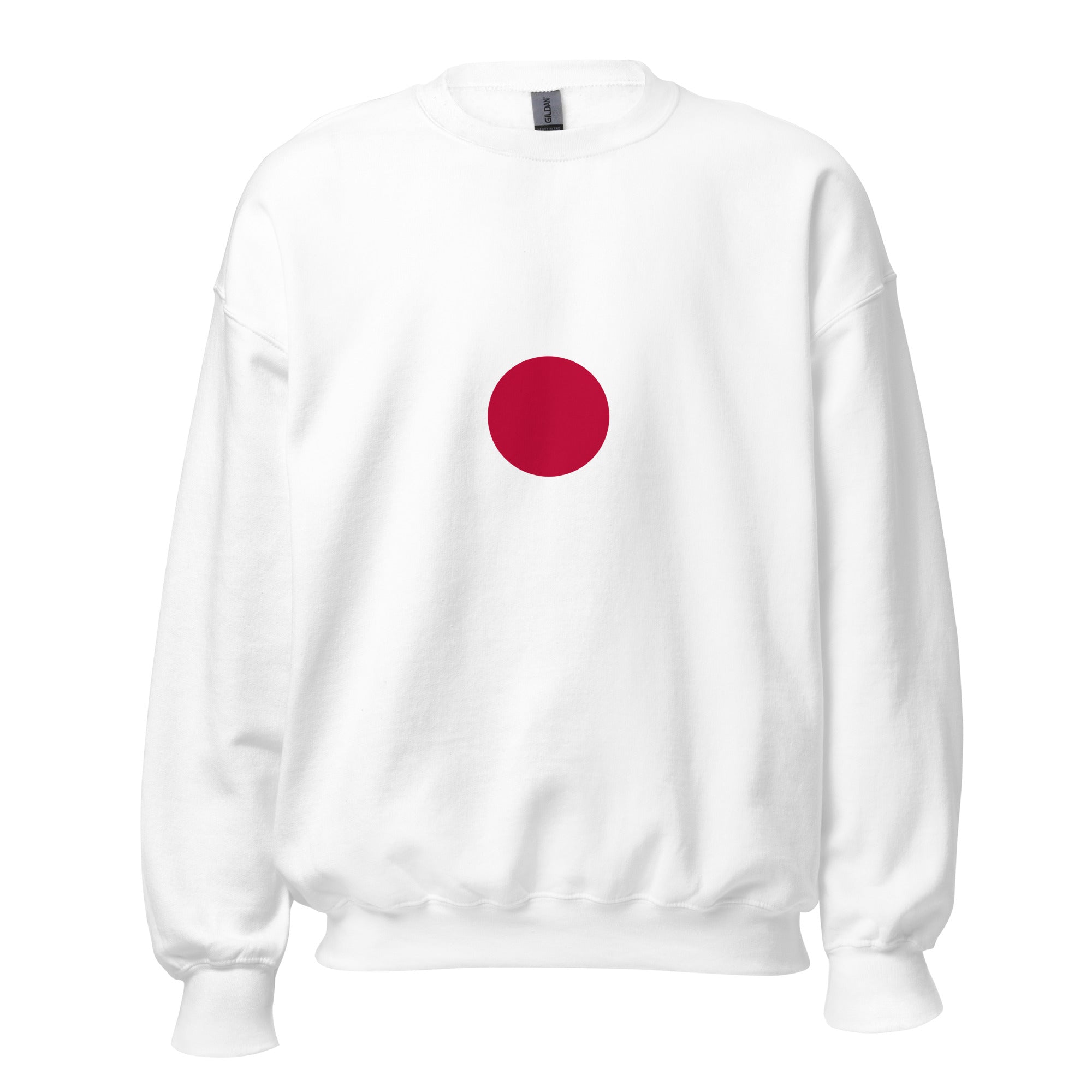 Unisex navy blue sweatshirt featuring Japanese flag design printed across the front chest